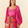 Farm Rio Pink Lace Blouse