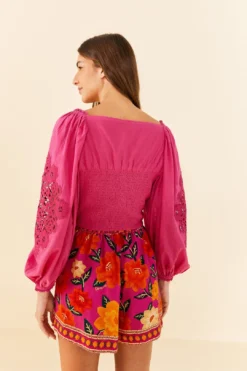 Farm Rio Pink Lace Blouse 10 Farm Rio Pink Lace Blouse -Farm Rio Shop 306900 04