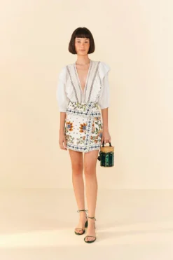 Farm Rio Off-White Lace Bodysuit