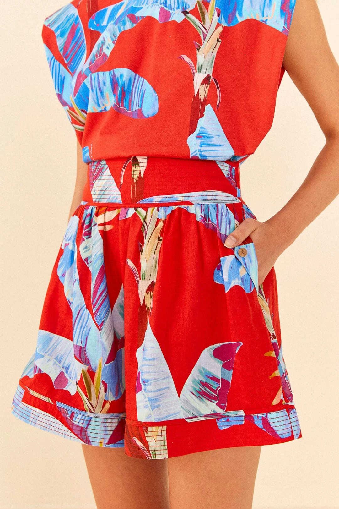 Farm Rio Red Sweet Jungle Organic Cotton Shorts 2 Farm Rio Red Sweet Jungle Organic Cotton Shorts - Image 2