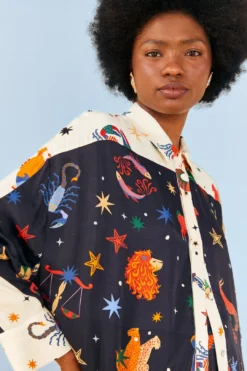 Farm Rio Zodiac Lenzing™ Ecovero™ Viscose Shirtdress -Farm Rio Shop 307012 03