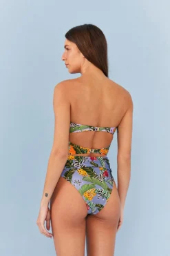 Farm Rio Striped Bananas One Piece Swimsuit -Farm Rio Shop 307051 05