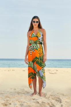 Farm Rio Striped Bananas Cover Up