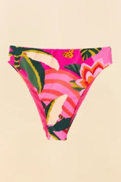 Farm Rio Pink Leopard Forest High Waisted Bikini Bottom -Farm Rio Shop 307081 05