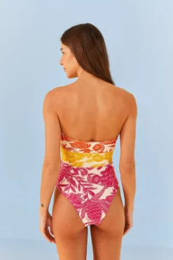 Farm Rio Tropical Woodcut One Piece Swimsuit -Farm Rio Shop 307084 05