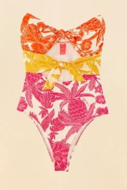 Farm Rio Tropical Woodcut One Piece Swimsuit -Farm Rio Shop 307084 06