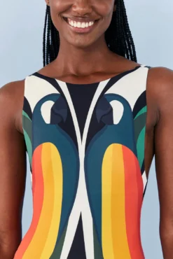 Farm Rio Macaw Stripes One Piece Swimsuit -Farm Rio Shop 307129 04