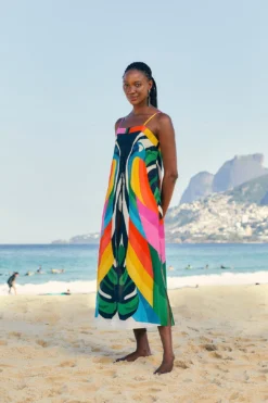 Farm Rio Macaw Stripes Cover Up