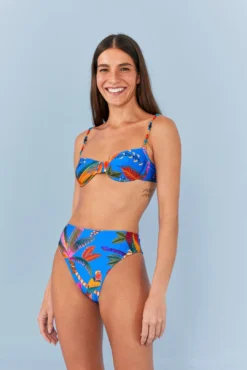 Farm Rio Blue Macaw Party Underwire Bikini Top
