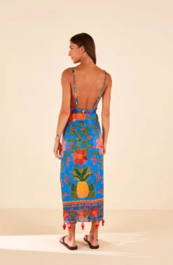 Farm Rio Blue Tropical Tapestry Sarong -Farm Rio Shop 307139 04 scaled