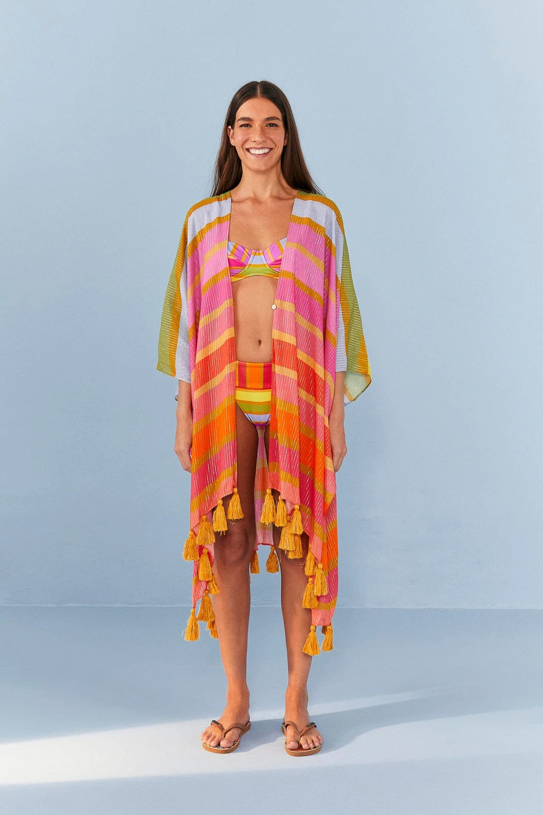 Farm Rio Shiny Stripes Cover Up 2 Farm Rio Shiny Stripes Cover Up - Image 2