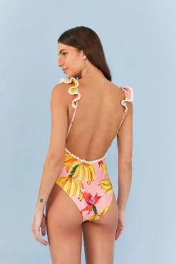 Farm Rio Pink Banana Taste One Piece Swimsuit -Farm Rio Shop 307162 05