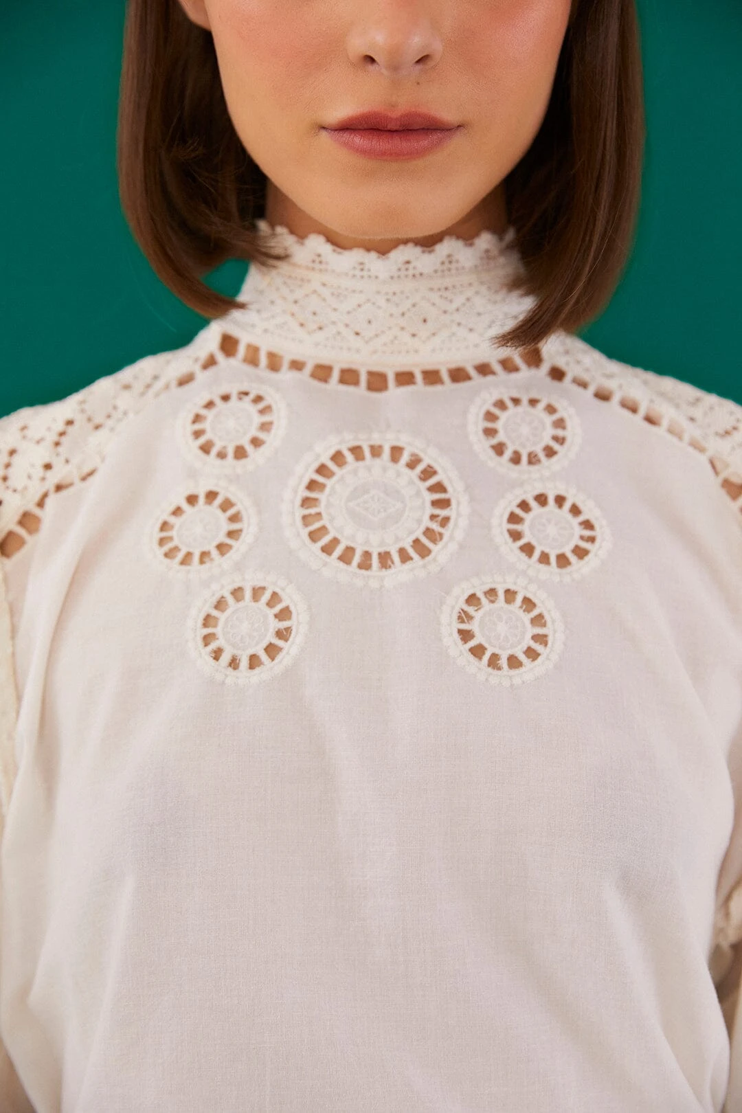 Farm Rio Off-White Romantic Blouse 3 Farm Rio Off-White Romantic Blouse - Image 3