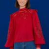 Farm Rio Red Romantic Blouse