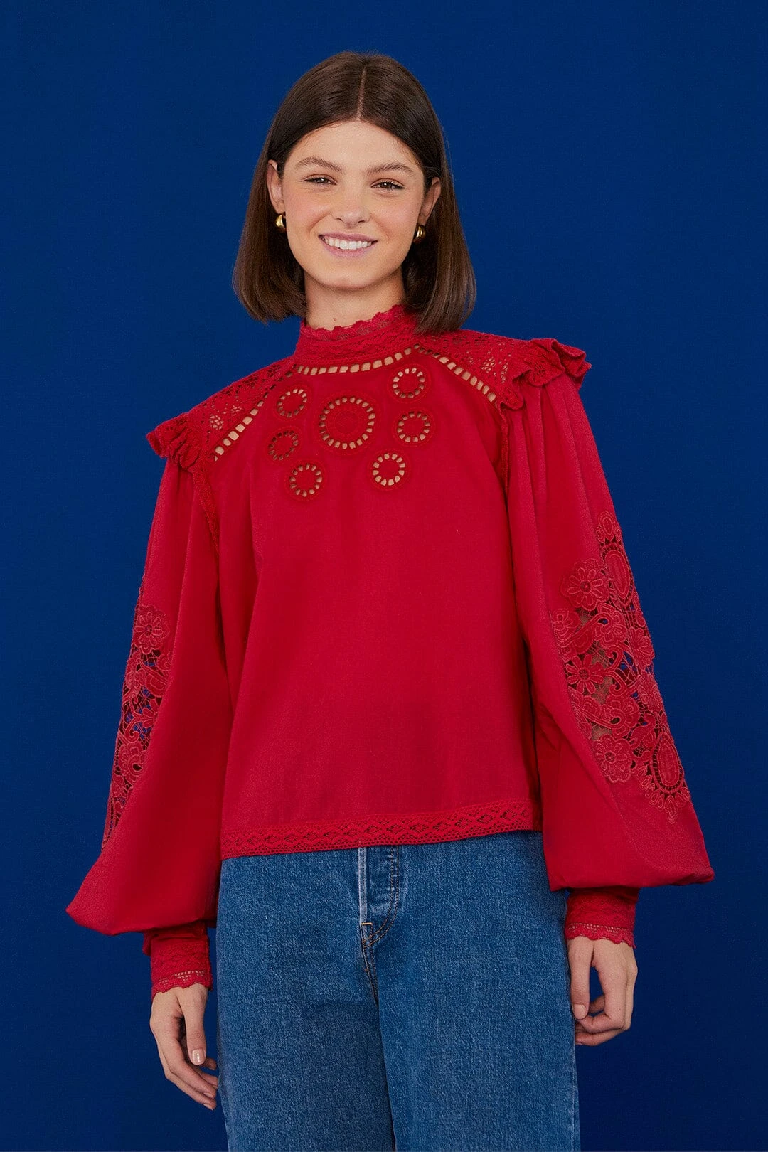 Farm Rio Red Romantic Blouse 1 Farm Rio Red Romantic Blouse