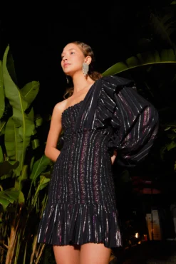 Farm Rio Lurex Stripes Mini Dress