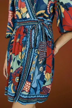 Farm Rio Blue Vintage Forest Lenzing™ Ecovero™ Viscose Mini Dress -Farm Rio Shop 308215 03