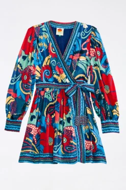 Farm Rio Blue Vintage Forest Lenzing™ Ecovero™ Viscose Mini Dress -Farm Rio Shop 308215 06