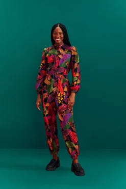 Farm Rio Leopard Mushroom French Terry Jumpsuit -Farm Rio Shop 308221 02