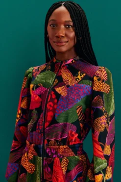 Farm Rio Leopard Mushroom French Terry Jumpsuit -Farm Rio Shop 308221 03