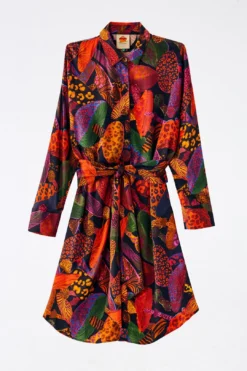 Farm Rio Leopard Mushroom Lenzing™ Ecovero™ Viscose Shirtdress -Farm Rio Shop 308266 06