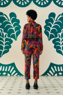 Farm Rio Leopard Mushroom Lenzing™ Ecovero™ Viscose Pants -Farm Rio Shop 308267 03