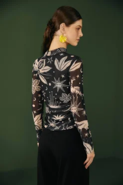 Black & White Cerrado Sky Tulle Blouse -Farm Rio Shop 308525 03 scaled