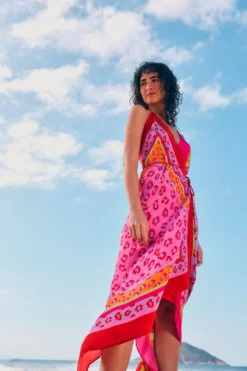 Farm Rio Maxi Leopard Patch Cover Up