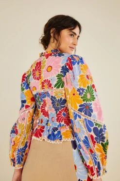 Farm Rio Sand Sunny Daisies Blouse 11 Farm Rio Sand Sunny Daisies Blouse -Farm Rio Shop 309082 05