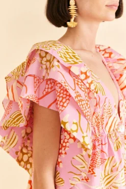 Farm Rio Pink Mixed Lobsters Organic Cotton Mini Dress -Farm Rio Shop 309152 03