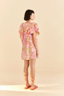 Farm Rio Pink Mixed Lobsters Organic Cotton Mini Dress -Farm Rio Shop 309152 04