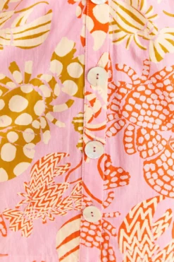 Farm Rio Pink Mixed Lobsters Organic Cotton Mini Dress -Farm Rio Shop 309152 05