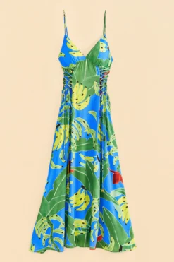 Farm Rio Blue Banana Leaves Sleeveless Maxi Dress -Farm Rio Shop 309156 06