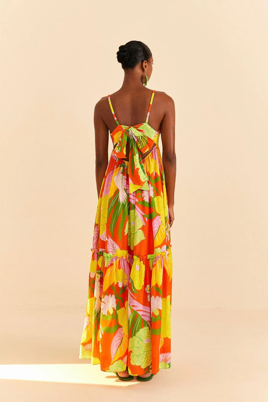 Farm Rio Red Neon Floral Maxi Dress 2 Farm Rio Red Neon Floral Maxi Dress - Image 2