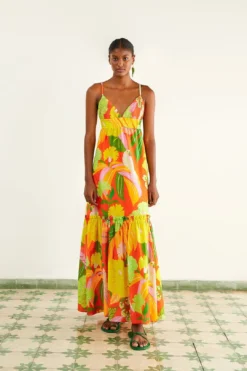 Farm Rio Red Neon Floral Maxi Dress 9 Farm Rio Red Neon Floral Maxi Dress -Farm Rio Shop 309157 03