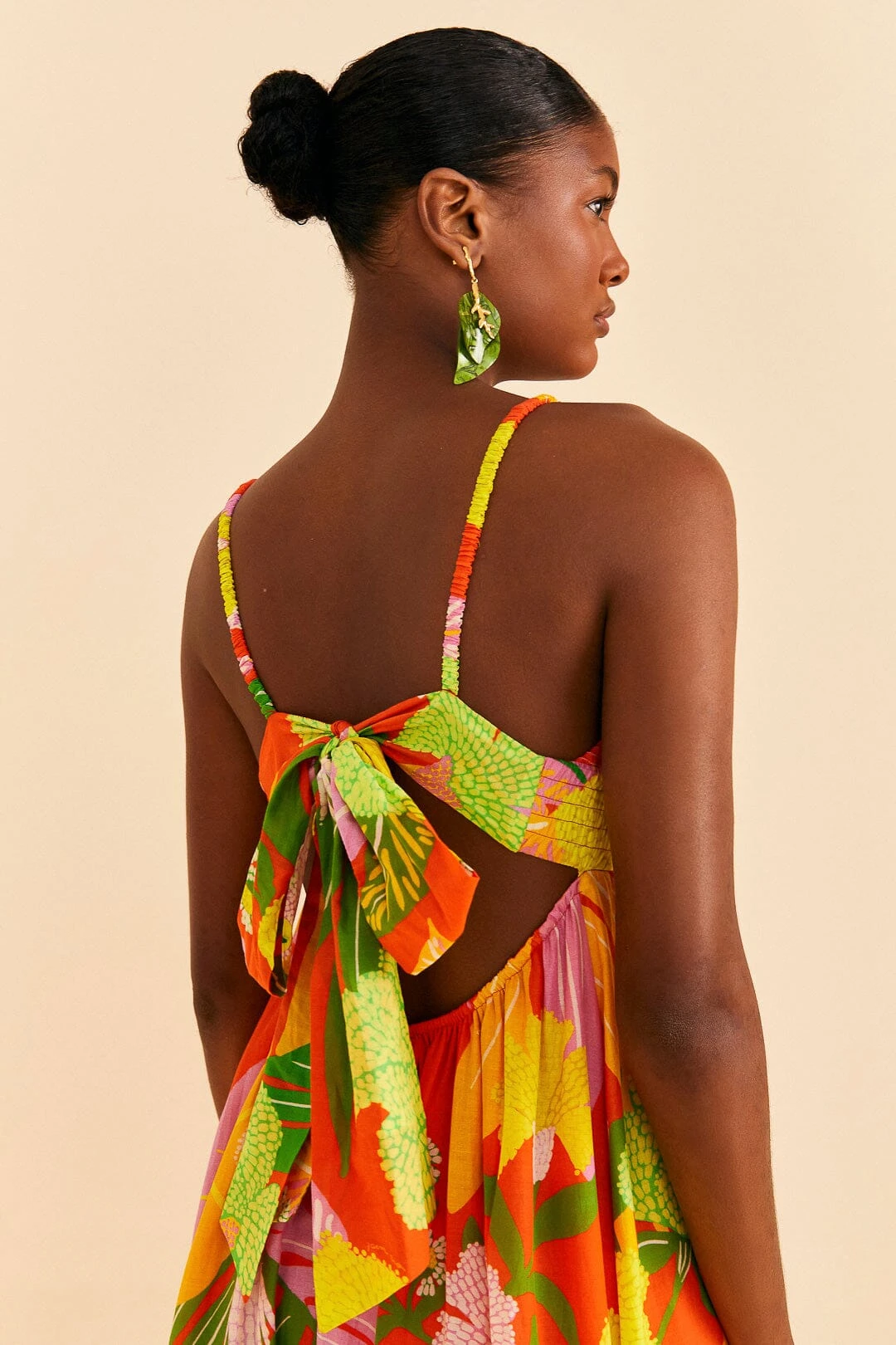 Farm Rio Red Neon Floral Maxi Dress 4 Farm Rio Red Neon Floral Maxi Dress - Image 4