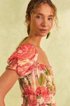 Farm Rio Pink Blooming Floral Maxi Dress -Farm Rio Shop 309161 03