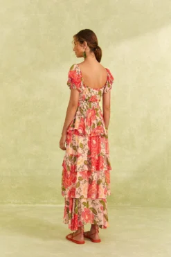 Farm Rio Pink Blooming Floral Maxi Dress -Farm Rio Shop 309161 04