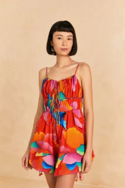 Farm Rio Red Ombre Chita Organic Cotton Romper