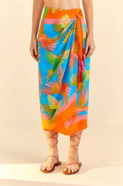 Farm Rio Painted Birds Scarf Midi Skirt -Farm Rio Shop 309168 03 scaled