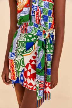 Farm Rio Off-White Pitta Colors Mini Dress -Farm Rio Shop 309169 03