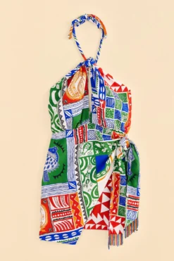 Farm Rio Off-White Pitta Colors Mini Dress -Farm Rio Shop 309169 06