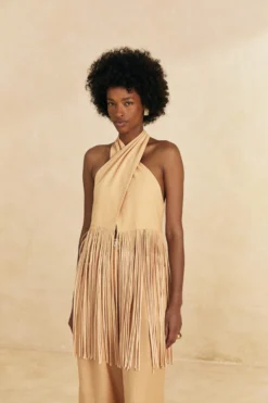 Farm Rio Sand Cross Front Top