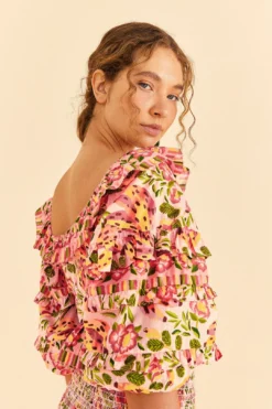 Farm Rio Pink Painted Bananas Top 8 Farm Rio Pink Painted Bananas Top -Farm Rio Shop 309177 03