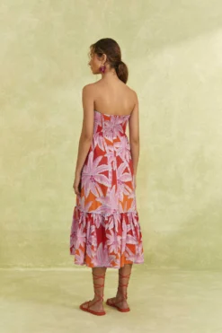 Farm Rio Red Coconut Tree Organic Cotton Midi Dress -Farm Rio Shop 309180 04 scaled