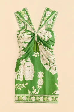 Farm Rio Green Lace Monsteras Mini Dress -Farm Rio Shop 309182 06