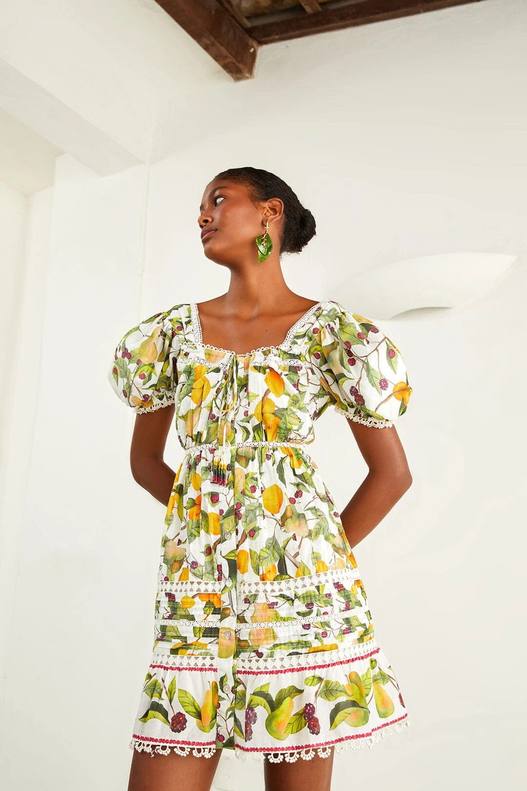 Farm Rio Off-white Fruit Orchard Mini Dress 1 Farm Rio Off-white Fruit Orchard Mini Dress