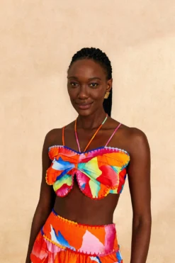 Farm Rio Red Ombre Chita Top