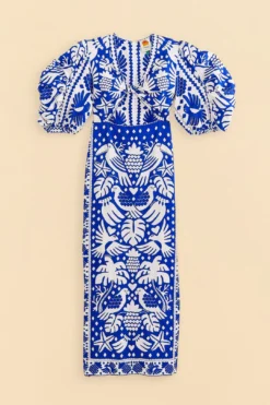 Farm Rio Navy Blue Jungle Scarf Midi Dress -Farm Rio Shop 309189 07