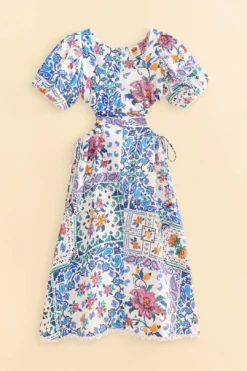 Farm Rio Off-White Romantic Bandanas Midi Dress -Farm Rio Shop 309191 05